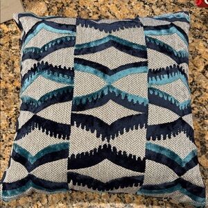 West Elm Blue and Gray Textured Pillow 20"x20"